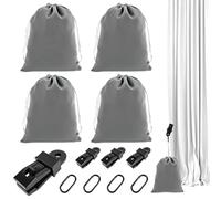 Muyohix Borsa per Pesi, 4 Pesi per Gazebo, Borsa con Pesi per Tende da Esterno, 4 Tasche per Pesi e 4 Moschettoni, 4 Clip, Pesi per Tendaggi Esterni per Gazebo, Tovaglia, Bandiera da Giardino, Patio