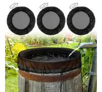 Muyohix Copertura a Maglie per Barili della Pioggia con Coulisse, 3 Pezzi 80cm Secchi per la Raccolta Dell'acqua Rete per Prevenire la Caduta delle Foglie Nelle Gronde dei Giardini All'aperto
