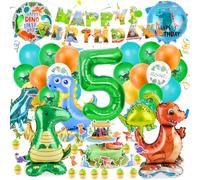 Muyohix Decorazioni Compleanno Dinosauri 5 Anni, Palloncini Dinosauri Compleanno XXL, Ragazzo Dinosauri Festa Decorazioni con happy birthday Striscione per Bambini Dino Festa Tema