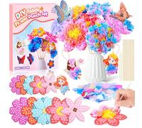 Muyohix Kit di Arti e Mestieri per Ragazze dai 4 ai 12 Anni, Kit Fai da Te per Mazzo di Fiori in Poke Art con 10 Fiori e 2 Farfalle, Regali di Compleanno e di Natale per Ragazze di 4 5 6 7 8+ Anni