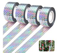 Muyohix Nastro Dissuasori per Uccelli, 4 Rotoli Nastro Dissuasori per Piccioni 80 m x 2,4 cm, Strisce Anti Piccioni Riflettente, per Spaventa Passeri, Dissuasore per Rondini