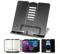 Muyohix Supporto per Libri da Scrivania, Supporto Regolabile per Testi di Cucina, Portatile Robusto Leggio per Ricette Tomi di Testo Tablet Manuali di Musica con Clip di Pagina