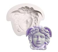 Muyulin Stampo in silicone a forma di testa di Medusa, dea mitologica, stampo per cioccolato, decorazione per torte, cupcake, caramelle, zucchero, pasta di gomma, argilla, resina, sapone e candela