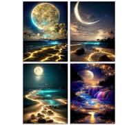 Muzagroo Art 5D Diamant-Malerei-Set per Erwachsene e Inizianti - DIY Kunst und Handwerk Punkt-Kits - 4 Pezzi d'Arte da Appeso