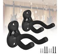 MuzcYM 2 pz/lotto Chitarra Montaggio A Parete Metallo Gancio Nero per Acustico Basso Elettrico Ukulele Banjo Mandolino