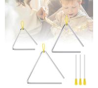 MuzcYM 3 pz/lotto 4/5 / 6 "Mano Misto Strumento a Percussione Musicale Triangolo in Acciaio per Bambini Musica Illuminazione con Striker, Ritmo Triangoli