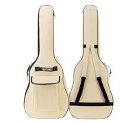 MuzcYM Custodia per chitarra acustica da 104 cm, con doppia tracolla regolabile, custodia per chitarra acustica, impermeabile 5 mm, imbottita in spugna, Beige, Borsa per chitarra acustica