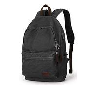 Muzee Zaino Antifurto in Tela - Porta PC per Uomo e Donna, Classico Vintage da Viaggio, Scuola, Escursionismo, Lavoro Quotidiano - Con Porta di Ricarica USB