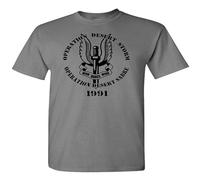 MUZHILIN Operation Desert Storm Who Dares Wins Unisex Cotton T Shirt Grey XXL