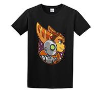 MUZHILIN Ratchet & Clank Rift Apart Hero Profile Premium Tee Classic Breathable T Shirt Casual Round Neck Easy Tee Comfortable Tees Black L