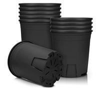 Muzihra 11cm 10pcs Vasi per Piante in Plastica, Vaso per Fiori Radice-Controllo, per Interni Esterni Aloe, Erba, Orchidea - Nero