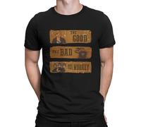 MUZIKTINGER The Good The Bad Man's Tshirt Monkey Island Game LeChuck Elaine Guybrush Crewneck Tops Fabric T Shirt Funny Gift Idea Black L