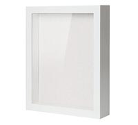 Muzilife Cornice portafoto 3D da riempire con vetro da 30 x 38 cm, colore bianco, cornice per oggetti Shadow Box, come regalo per familiari amici, ecc. (bianco, 30 x 38 cm)