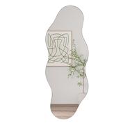 Muzilife Specchio asimmetrico per tutto il corpo, 160 x 60 cm, irregolare grande specchio da parete con pannello posteriore in MDF, specchio decorativo per parete, soggiorno, bagno, corridoio