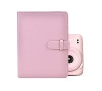 MUZIRI KINOKOO Album fotografico con 256 tasche per 3" film Fuji Instax Instax Mini EVO/Mini 12/11/40/9/8/7+/25/90 fotocamera in pelle PU Album rosa