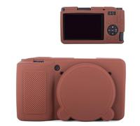 MUZIRI KINOKOO Custodia compatibile con Ricoh GR IV fotocamera - Silicone Custodia protettiva in gomma morbida GR IV/GR4 con copriobiettivo rimovibile - Leggera, antiscivolo e antigraffio - Caffè