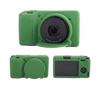 MUZIRI KINOKOO Custodia in silicone compatibile con fotocamera Ricoh GR III/GR IIIx, in gomma morbida e leggera GR III/GR IIIX/GR3, accessori con copriobiettivo rimovibile, Verde, Custodia per
