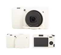 MUZIRI KINOKOO Custodia in silicone compatibile con fotocamera Ricoh GR III/GR IIIx, in gomma morbida e leggera GR III/GR IIIX/GR3, accessori con copriobiettivo rimovibile, bianco, Custodia per