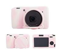 MUZIRI KINOKOO Custodia in silicone compatibile con fotocamera Ricoh GR III/GR IIIx, in gomma morbida e leggera GR III/GR IIIX/GR3, accessori con copriobiettivo rimovibile, Rosa nebbioso, Custodia per