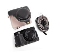 MUZIRI KINOKOO Custodia per fotocamera digitale Panasonic Lumix DC-TZ99, custodia protettiva in pelle PU per Lumix TZ99, custodia rimovibile con tracolla regolabile, Nero , Custodia per fotocamera
