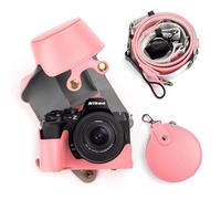 MUZIRI KINOKOO Custodia per Nikon Z50 II, Pelle PU Custodia Rimovibile per fotocamera Nikon Z50 II/Z50II con obiettivo DX 16-50 mm f/3.5~6.3 - con tracolla e tasca portaoggetti - Rosa