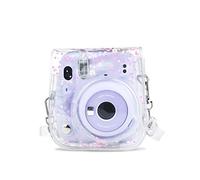 MUZIRI KINOKOO Custodia protettiva in PVC trasparente compatibile per FujiInstax Mini 12/Mini 11 PVC Cover Soft Case Cover, rosa, Mini 12/Mini 11 custodia per fotocamera