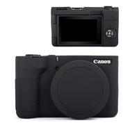 MUZIRI KINOKOO Custodia Silicone per Canon Powershot V1 Fotocamera - Custodia protettiva morbida V1 con copriobiettivo rimovibile - antigraffio & sottile e resistente - Nero