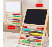 MUZIT Abaco Standard, Abaco educativo, Tavolo da Disegno, con Cornice in Legno, Multiuso a 6 File, cornici for Il conteggio for l'apprendimento precoce(Black)