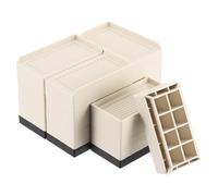 MUZIT Alzata for mobili, alzata for letto rettangolare da 4 pezzi, for regolabile for carichi pesanti con bordo a L 3,15 pollici for divano, tavolo e sollevatore for(Apricot,4.33")
