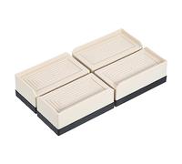 MUZIT Alzata for mobili, for da 4,3 pollici, for letto quadrata pezzi Blocco sollevatore regolabile for divano for prolunga for scrivania(Beige,4.5" x 2.4" x 1.5")
