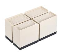 MUZIT Alzata for mobili, for da 4,3 pollici, for letto quadrata regolabile pezzi Blocco sollevatore for divano for prolunga for, scrivania, Marrone(Beige,4.5" x 2.4" x 4.3")