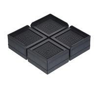 MUZIT Alzata for mobili, for da 4,3 pollici, for letto quadrata regolabile pezzi Blocco sollevatore for divano for prolunga for, scrivania, Marrone(Black,3" x 3" x 1.5")
