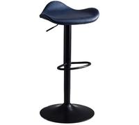MUZIT Sgabello alto, sgabello da bar in pelle di sella, può sollevare e ruotare, sgabelli da cucina for bancone, sedia in ferro, semplice e moderno, schienale da pranzo(Blue)