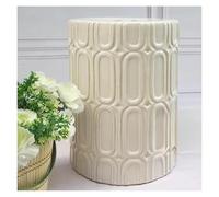 MUZIT Sgabello da giardino, sgabello decorativo in ceramica, sgabello geometrico smaltato e dipinto a mano for il giardinaggio, tavolino da trucco in stile cinese(White)
