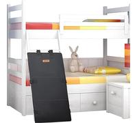 muzoira Scaletta regolabile per letto a castello, anti-arrampicata e anti-caduta, con blocco di sicurezza, per letti dei bambini (grigio, grande 48 x 123 cm)