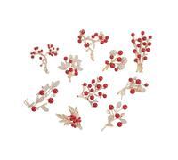 Muzoira Spilla con perle rosse, spilla leggera di lusso da donna, accessorio per cappotto autunno inverno con design senso, gioielli di abbigliamento in stile occidentale di nicchia, Misura unica