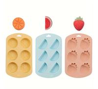 Muzoira Stampo in silicone a forma di frutta, caramelle, anguria e fragola, stampo gommoso e cioccolato per dolci fai da te (mix, 3 pezzi)