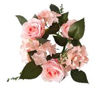 Muzrunq Anelli di candela ghirlanda artificiale rosa candela ghirlance center seta fiore di candela per candele per il centrotavola per matrimoni decorazioni da tavolo da casa 4 pollici