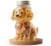 Muzrunq Barattolo per dolcetti per animali domestici, barattolo per biscotti a forma di piccolo Golden Retriever con coperchio, contenitore ermetico in vetro per snack, biscotti, cialde di caffè