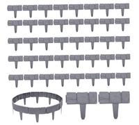 Muzrunq Bordatura da Giardino in PVC Grigio, 5x6 Pollici, con Pietre Decorative ad Incastro, 40 Pezzi, Aspetto Bordatura da Giardino Fai da Te, paesaggistica per vialetti, Cortile, aiuola