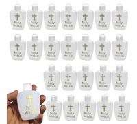 Muzrunq Bottiglia Acqua Santa 30PCS 60ml Contenitore Acqua Santa Ricaricabile con Coperchio a Vite Bottiglie di plastica con Croce d'oro per Cristiano cattolico Halloween Battesimo Festa Chiesa