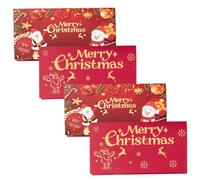 Muzrunq Buste Natalizie per Soldi per Regali in Contanti 6 Slot Porta Soldi Natalizi 4 Pezzi Buste Rosse a Sorpresa per Uomini Donne Ragazze Ragazzi Membri della Famiglia Babbo Natale + Cervo