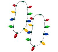 Muzrunq Collane Luminose Lampadine Colorate a 9 LED Collana Natalizia 2 Pezzi con 3 modalità Flash Decorazioni Natalizie per Forniture per bomboniere di Natale