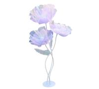 Muzrunq Decorazioni per matrimoni per la reception 1 set di fiori giganti di garza 55 pollici artificiali con 3 fago e decorazioni di fiori fai -da -te pieghevoli per sfondo, fotografia, viola