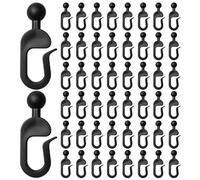 Muzrunq Ganci per Tende da Gazebo, 50 Pezzi, Ganci di Ricambio in plastica Resistente per Tende da Gazebo e zanzariere, per Accessori da Esterno, in plastica, Neri