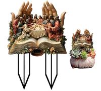 Muzrunq Garden Stakes, 12x8 Ultimo Supper Acrilic Yard Stakes Gesù Gods Christian Statue Decorative Garden per Prati da Patio Decorazioni per Cortile, Statue, Decorazioni all'aperto