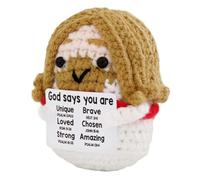 Muzrunq Gesù Peluche Ispiratore Gesù Ripieno con Messaggio Edificante Decorazione all'Uncinetto Cristiano per Ragazzi Ragazze Donne Uomini Bambola di Peluche Bambola di
