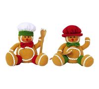 Muzrunq Gingerbread Plush 2 Pezzi Seduto Bambola di Pan di Che Tiene Il Cucchiaio con Cappello su Una Decorazione Natalizia Maschile e Femminile per casa, Festa, Centro Commerciale