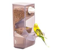 Muzrunq Mangiatoia Automatica per Gabbie per Uccelli, mangiatoia per Uccelli traslucida a Prova di Spruzzi e Senza disordine con cassetto, Accessori per Gabbie di capacità con palo Verticale Vivere