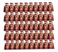 Muzrunq Ornamenti Natalizi Buste Natalizie con Omino di Pan di Scozzese di Bufalo Set da 50 Regali con Etichette e Cordoncino Carini per Amici, Familiari e Colleghi, 6x4 Pollici.